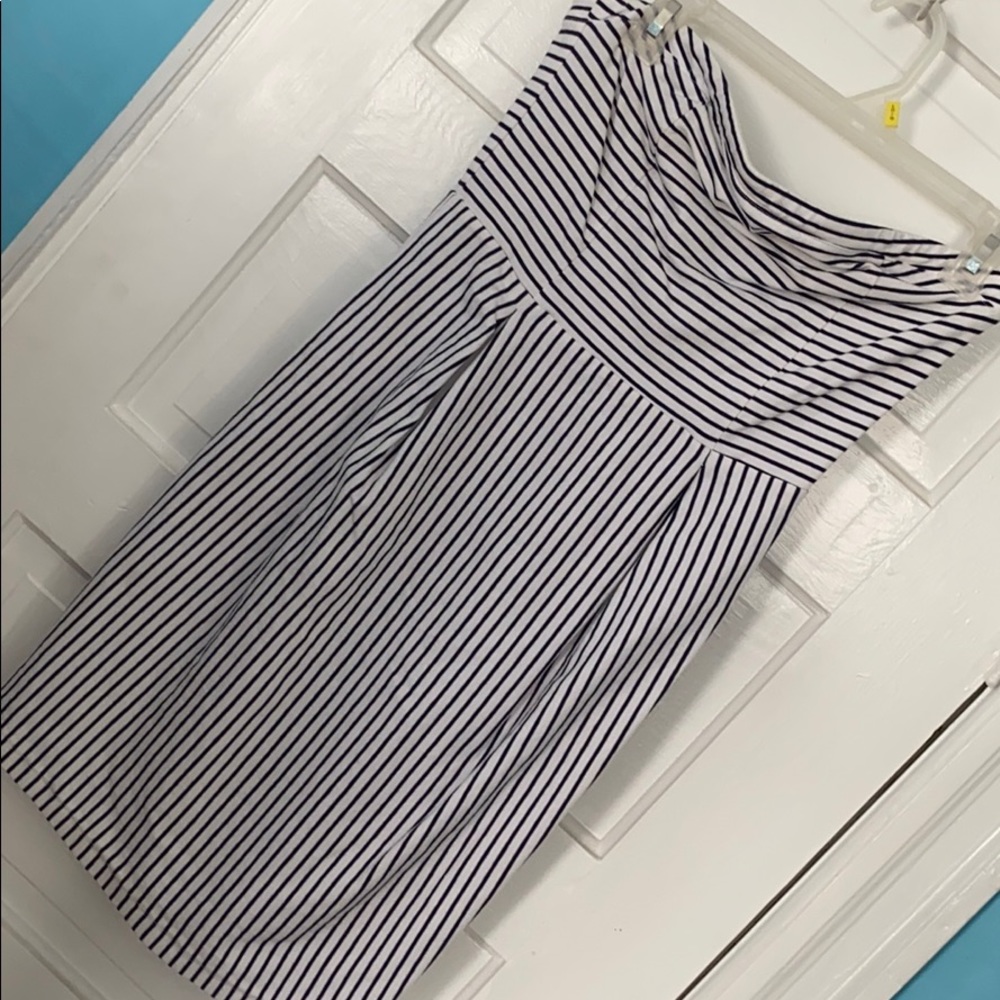 Strapless Body-con Striped Dress